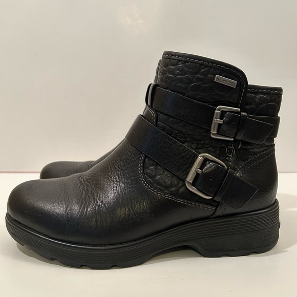 Bionica All-Weather Double Strap Buckle Side Zip Black Leather Boots Size 7 M - Picture 6 of 12